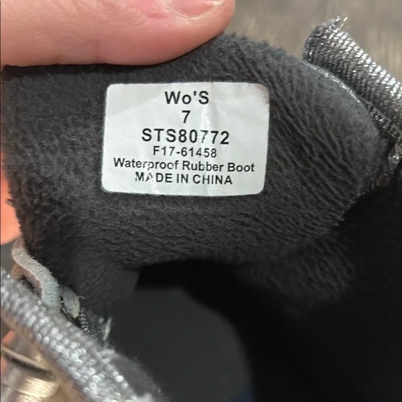 Sperry Women's Glitter Silver Duck Boots - Size 7 - Picture 7 of 9